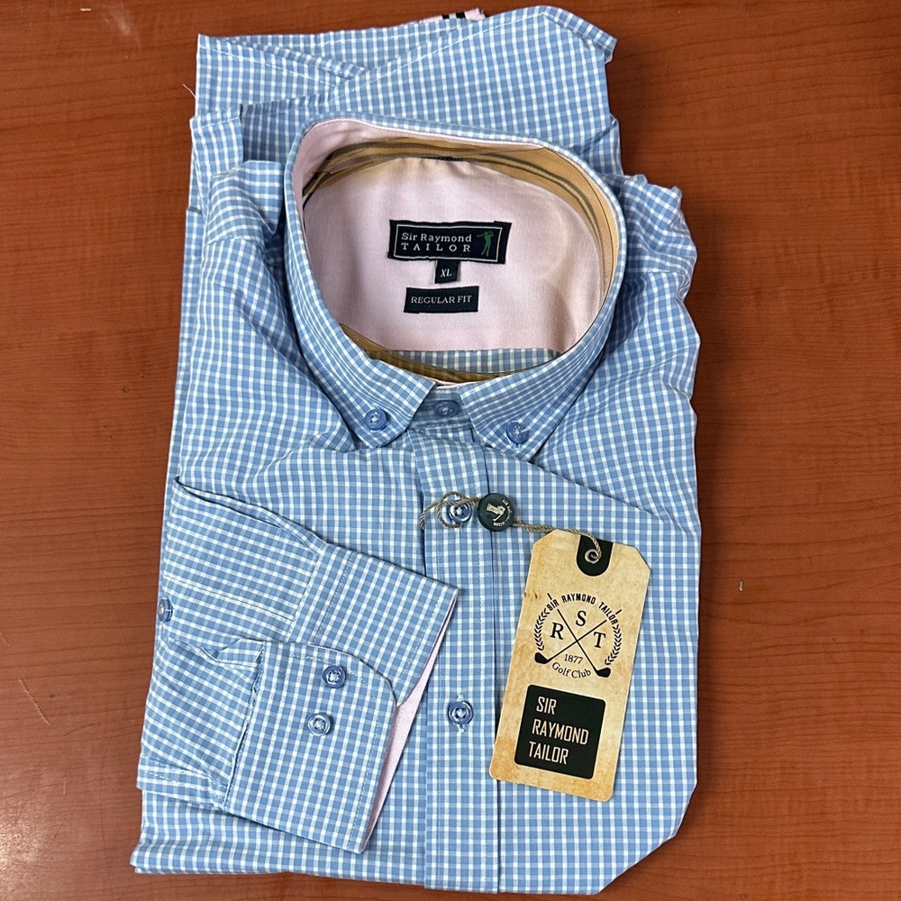 Raymond Light Blue Checkered Men's Shirt